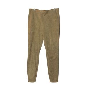 Chico’s Faux Suede Pull‑On Pants leggings 2R (12) Tan Beige career Work slacks